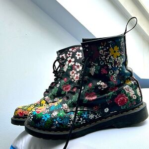 BOOTS 1460 PASCAL MASH UP EN CUIR À IMPRIMÉ FLEURI